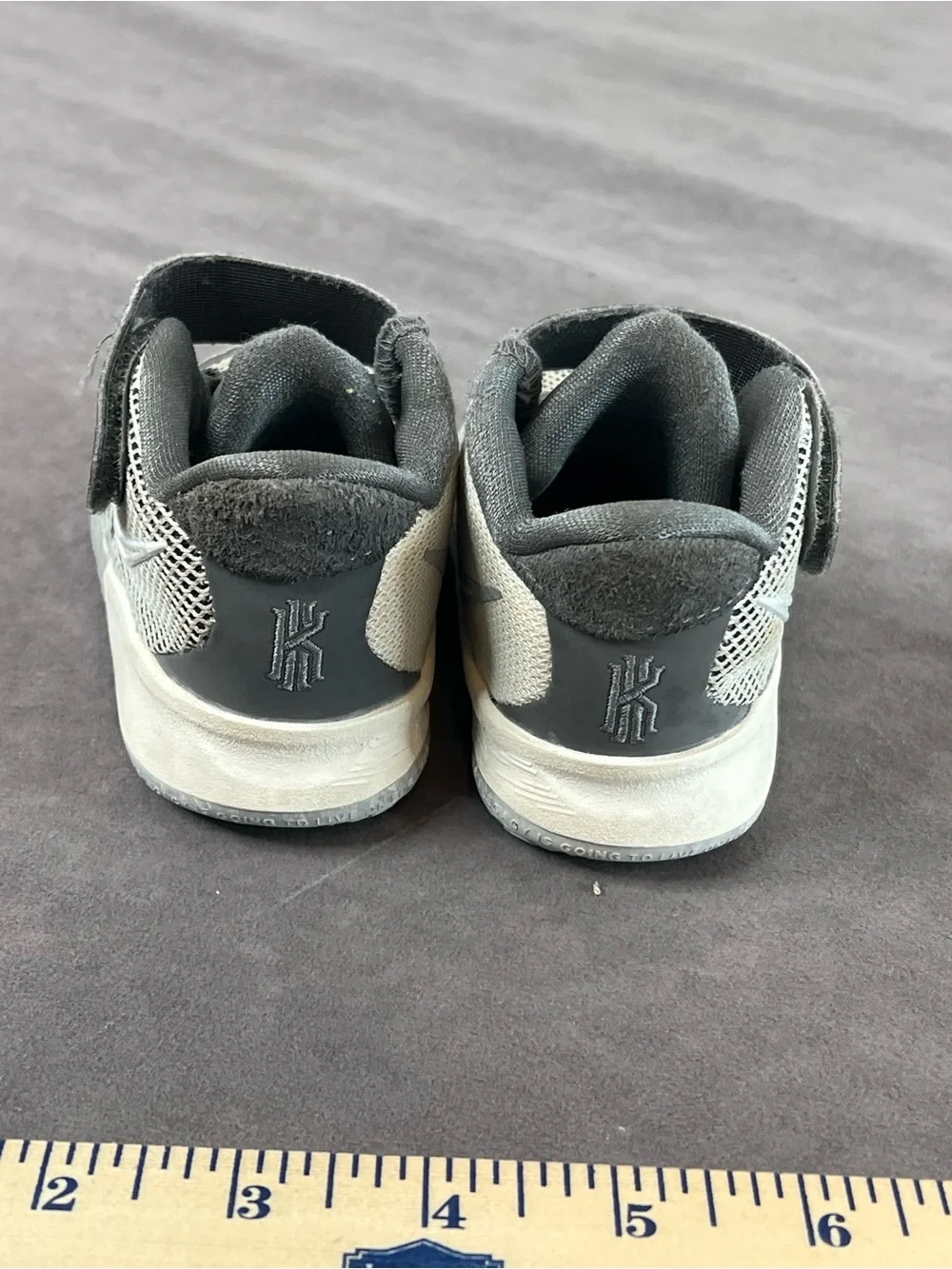 Nike Kids Gray and Black Mesh Sneakers with Hippo Strap